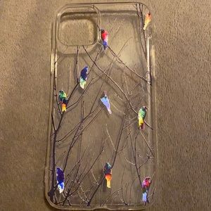 iPhone 11 Pro clear case with birds